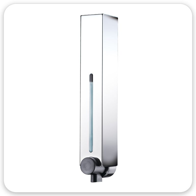 Dispensador de jabón cuadrado en la pared - Dispensador de ducha cuadrado  individual de 500 ml - cromo, Fabricante de dispensadores de jabón y  desinfectante automáticos