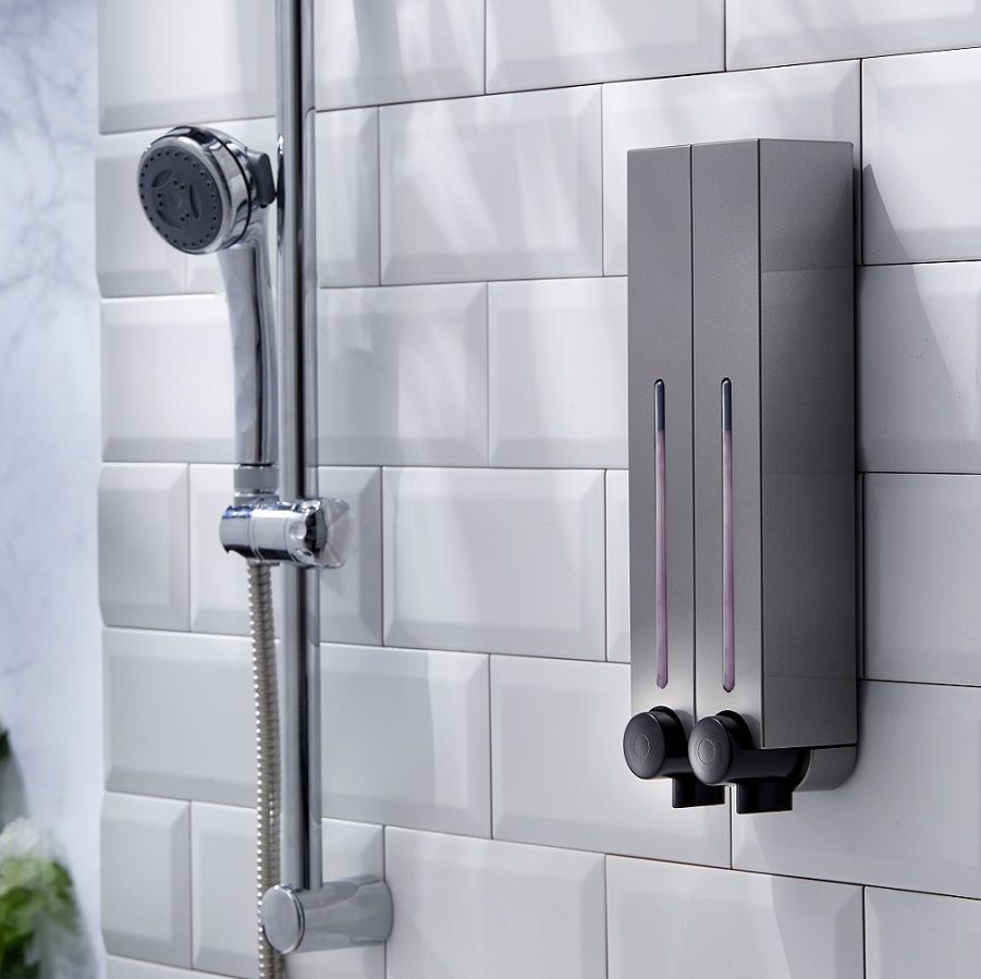 Dispensador de jabón para ducha montado en la pared * 500 ml - Dispensador  de jabón rellenable de 500 ml que no gotea para la ducha