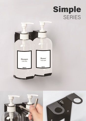 簡易型不銹鋼沐浴瓶罐壁掛架