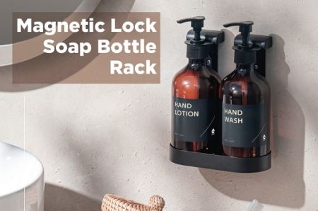 Magnetic Lock Shower Bottle Rack