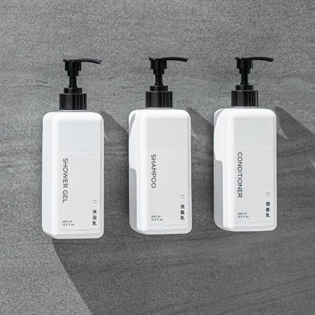 Bottiglia di sapone gel da 400 ml bloccata a muro per camere d'hotel