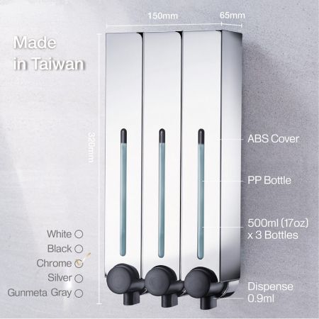 Chic Distributeur de savon en plastique chromé