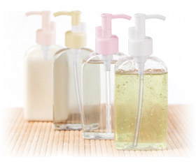 bottles with oil pumps