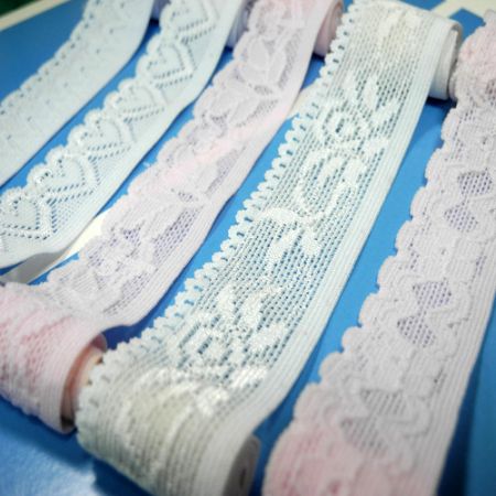 Lace samples from Multiple Bars Elastic knitting machine