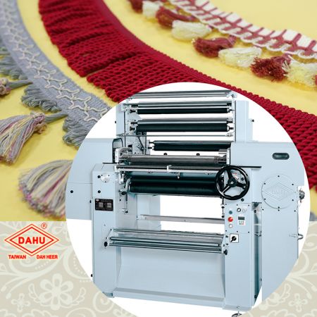 دستگاه بافندگی قلاب بافی مخصوص لبه دار - DAHU دستگاه بافتنی قلابی توری ویژه برای تریم پومپوم و ریشهها