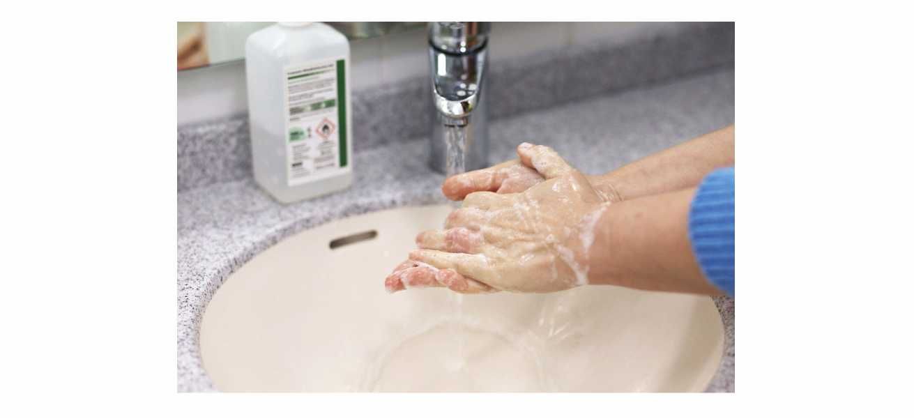 What should you do when washing your hands outside?