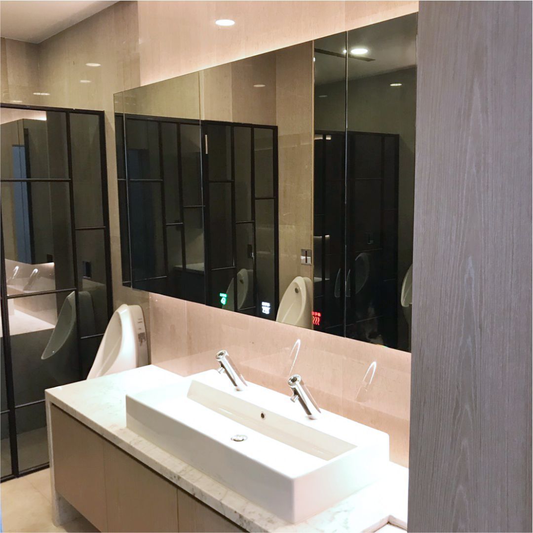 Behind the mirror hand dryer