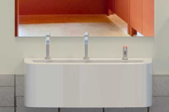 Dispensador de jabón comercial para montaje en pared, dispensador de jabón  montado en la pared de acero inoxidable para baño, nuevo diseño superior