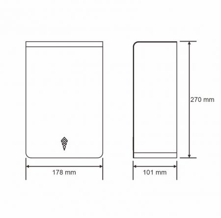 Brushless Motor Hand Dryer EcoPulse Dimensions
