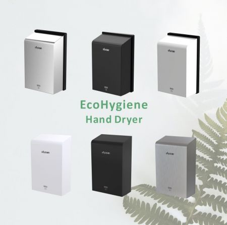 Hokwang Hand Dryer Update - EcoHygiene with HEPA Filter, a Plug-in Back Plate and UVC Light