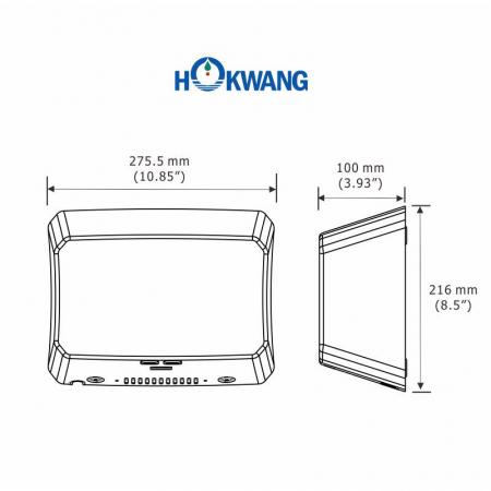 Afmetingen EcoSlender Handdroger