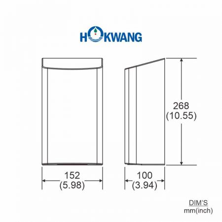 Afmetingen EcoSwift Handdroger