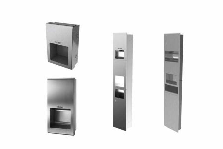 High Speed Recessed Combination Unit - High Speed Hand Dryers and Combination Unit Recessed into the Wall