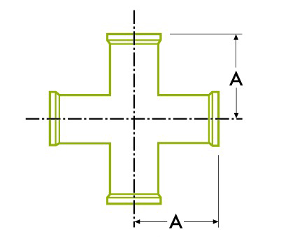 Straight Cross - Hygienic Clamp Joint