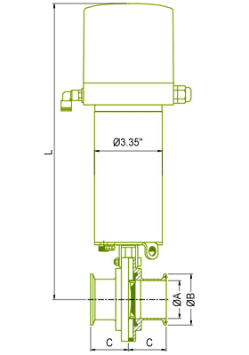 actuator with control box plus butterfly valve