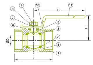 1-PC kulový ventil 1-PC kulový ventil