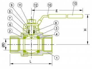 2-PC kulový ventil 2-PC kulový ventil