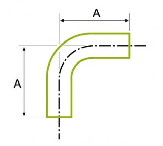 Curvatura de tubo longo de 90° 1.5D ISO Bobagem