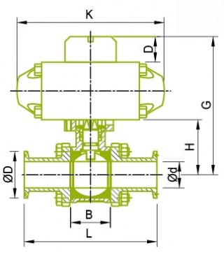 Montáž pohonu pre guľový ventil Guľový ventil