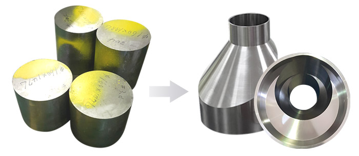 Large size stainless steel 316L, 30kg and size 6 inches eccentric reducer is built meeting ASME BPE standards.