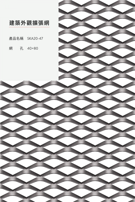 產品名稱：SKA 20-47；網孔：40x80；圖片非1:1。