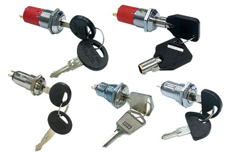 16mm diameter switch lock with flat keys for monitor control system