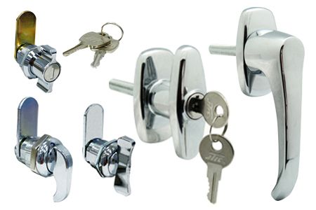 L型把手式家具鎖，適用於金屬櫃或工具箱