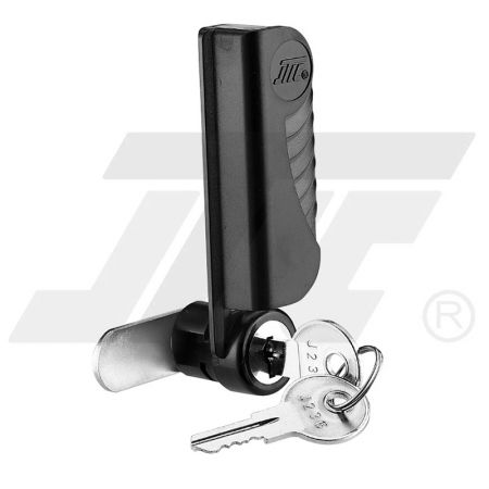 19mm Glasschrankenschloss mit Griff in Form - 19mm großer Nockenschloss mit flachem Schlüssel