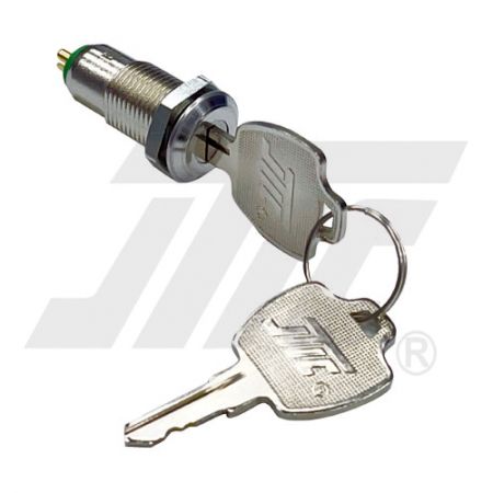12mm外徑多段式電源鎖 (含單邊銑齒銅鑰匙鎖開關) - 12mm外徑多功能電源鎖含單邊銑齒銅鑰匙鎖開關