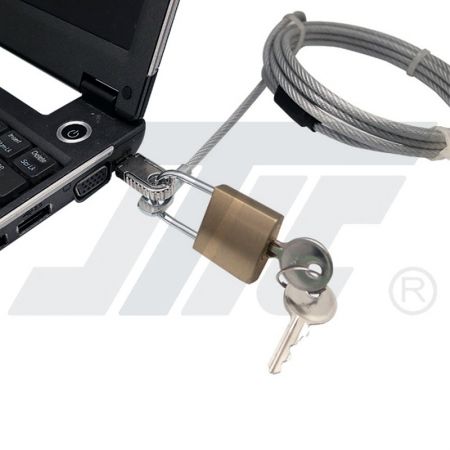 Cadeado de cobre C949 com cabo para laptop.
