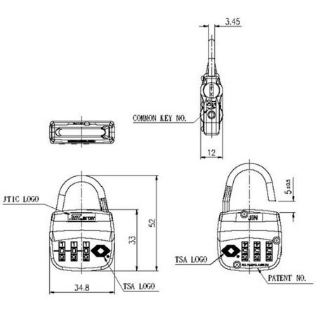 TSA Lock CP108-TS SPEC.