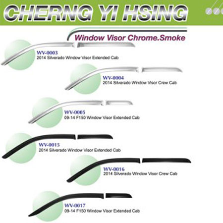 Visera de ventana cromada. Humo