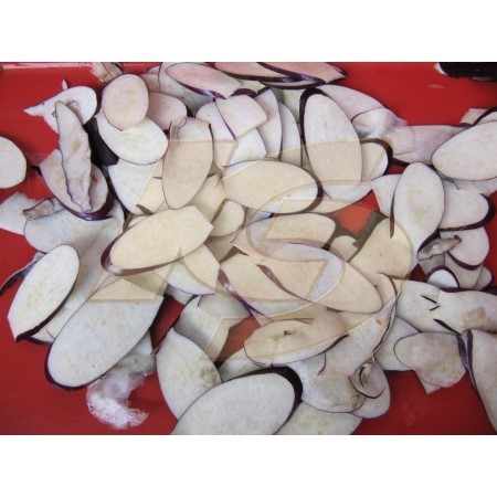 Egg Plant Slicing (Root vegetables can be diced, shred, and sliced. Slice thickness: 2mm ~ 20mm, shred size: 2mm or more, dice size: 8mm ~ 20mm)