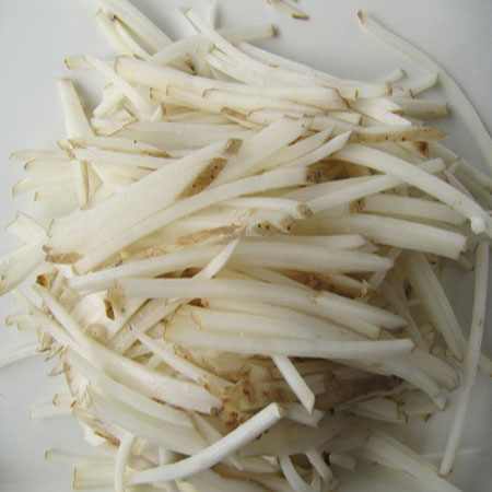 馬鈴薯切絲 (可將根莖類蔬菜切丁、絲、片。切片厚度: 2mm ~ 20mm，切絲尺寸: 2mm以上，切丁尺寸: 8mm ~ 20mm。)