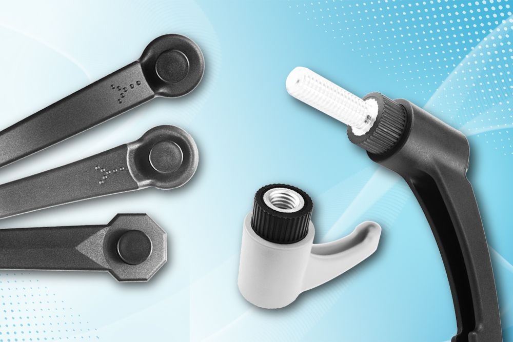 Plastic adjustable handle screws are available in a variety of color combinations