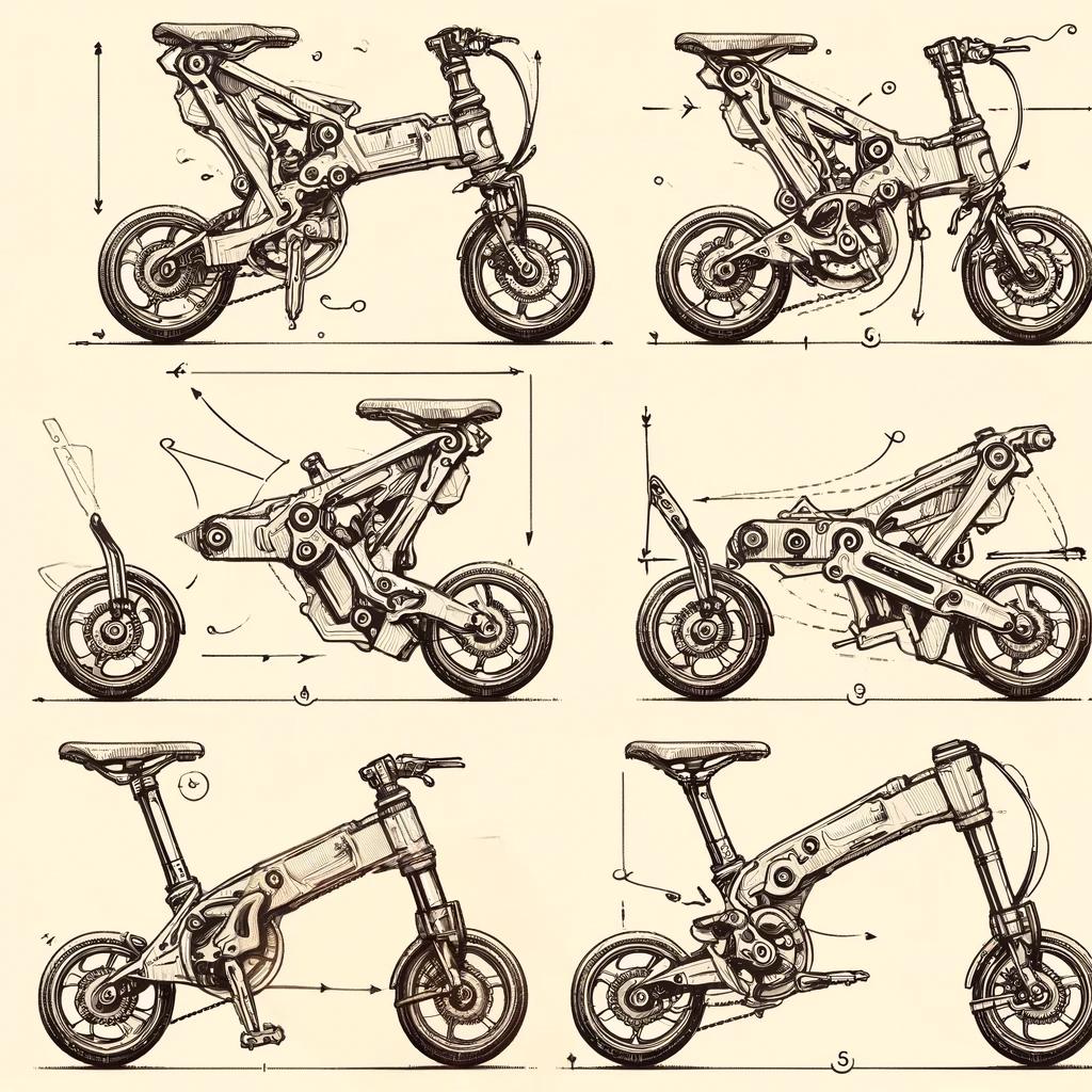 Diagram of Folding Electric Bike and Spring Indexing Plungers Design Solution