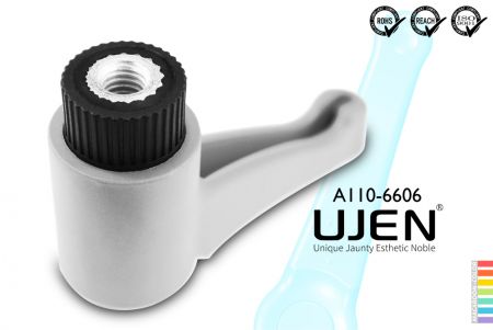 Upward Curved Adjustable Handle Nut, M6, L66 - Upward Curved Adjustable Hand Lever M6 length66