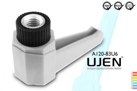 Tuerca de mango ajustable de plástico recta, 3/8, L83 - Palanca de mano ajustable recta 3/8 longitud 83