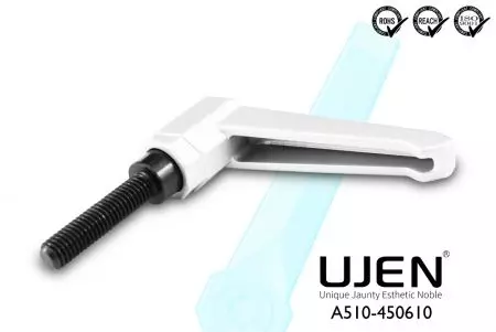 Straight Zinc Adjustable Handle Screw, M6 x 10mm, Chamfered End, L45 - Straight Adjustable Hand Lever Zinc M6x10mm chamfered screw length45