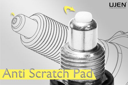 The center pin can be fitted with an anti-scratch pad to minimize scratches on the surface of the locked object.