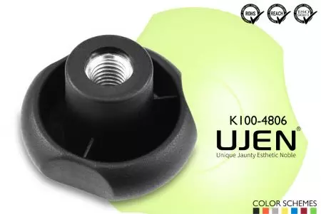 Three Lobe Hand Knob Nut, M6, D48 - Circle knob M6 Diameter48