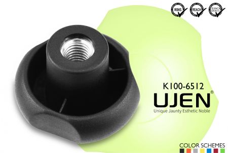 Three Lobe Hand Knob Nut, M12, D65