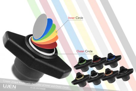 カラフルなノブのトップには、顧客が選ぶことができる49種類のカラーコンビネーション