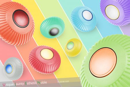 Le bouton multicolore peut s'accorder avec le système de couleurs unique des macarons développé par UJEN, ou personnaliser la couleur pour répondre à vos besoins.