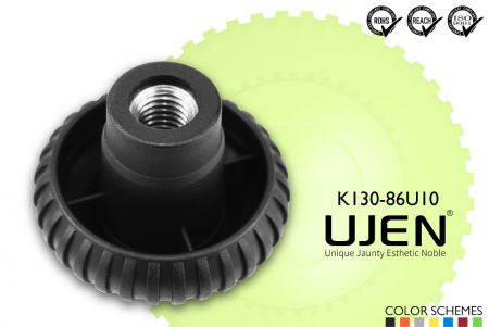 ギア形状ハンドノブナット、5/8、D86