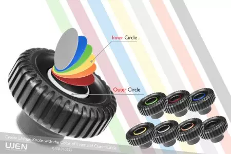 カラフルなノブの上部で選べる49のカラーバリエーション