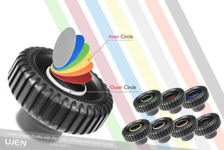 カラフルなノブの上部から選べる49のカラーバリエーション