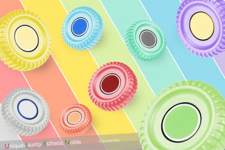 Le bouton multicolore peut correspondre au système de couleurs unique macaroon développé par UJEN, ou personnaliser la couleur pour répondre à vos besoins.
