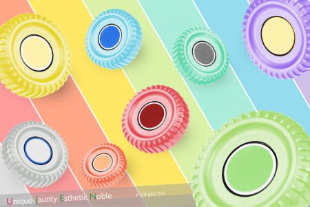 Le bouton multicolore peut s'accorder avec le système de couleurs unique de macarons développé par UJEN, ou personnaliser la couleur pour répondre à vos besoins.