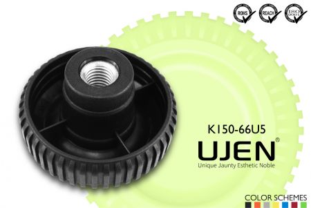 輪型塑膠旋鈕手轉螺帽, 5/16, D66